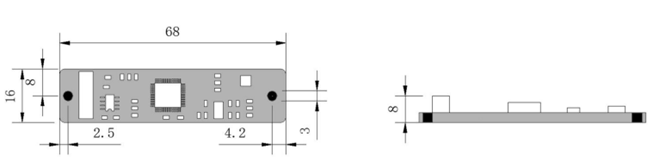 Цифровой двухосевой датчик наклона MEMS с выходом RS232 / RS485 / RS422 / Modbus T7-A dimension