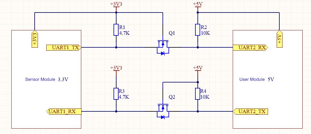 Двунаправленная схема преобразования уровней на MOSFET Двунаправленная схема преобразования уровней на MOSFET
